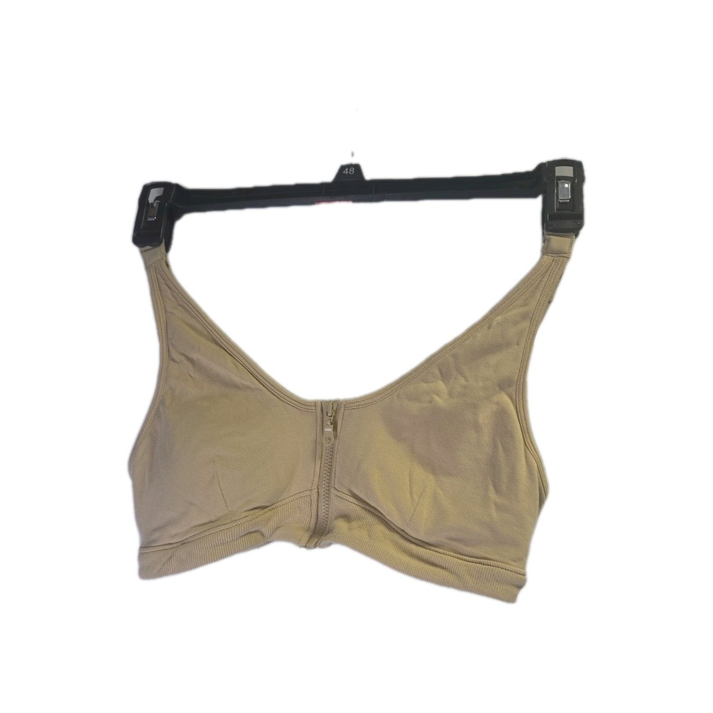 Slick Chicks Wireless Zip Front Adaptive Bra-Beige-Size MEDIUM NEW NO TAGS